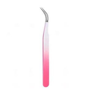 Ensemble de pinces à épiler professionnelles en acier inoxydable pour extensions de cils avec pointes angulées de précision et poignée antidérapante pour salon - Product Image 3