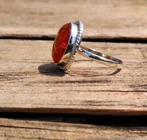 Bijoux en ambre baltique naturel fait main, argent sterling 925, pierres précieuses, magnifique cadeau pour femme, bague de promesse - Product Image 4