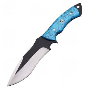 Outil utilitaire d'extérieur personnalisé à lame pleine avec manche en résine composite turquoise - Product Image 3