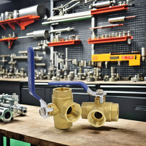 C Way Best Quality 3 Way Brass <b>Ball</b> Valve With Female NPT Thread End Connection For Oil And Gas Industry - Product Image 4