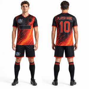 ชุดยูนิฟอร์มฟุตบอลสโมสรสุดเทรนดี้สำหรับขายส่ง เสื้อและกางเกงขาสั้นแบบกำหนดเอง เนื้อผ้าระบายอากาศน้ำหนักเบาสำหรับการเล่นกีฬา - Product Image 1
