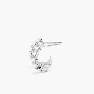 Pendientes de Aro de Oro Sólido de 10K con Baño de Rodio, Diamantes Cultivados en Laboratorio Certificados por IGI, Corte Brillante, 0.69 CTW, Lujosos para Boda, Joyería Fina para Mujer - Product Image 3