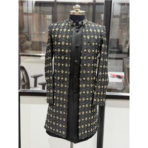 Conjunto de 3 piezas Indo Western Koti de diseñador indio con Kurta para la colección de bodas étnicas de diseñador a precio de exportación - Product Image 1