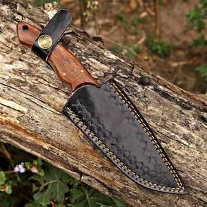 Handmade Skinner <b>Knife</b> Stainless Steel Drop Point Blade Wood Handle Full Tang Fixed Blade Outdoor Survival Tool - Product Image 5