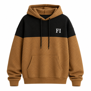 เสื้อฮู้ดดี้วาฟเฟิลนิตพรีเมียมสำหรับทุกเพศ ผ้าฝ้าย 100% ทรงโอเวอร์ไซส์ ไหล่ตก สไตล์สตรีทแวร์ลำลอง เสื้อกันหนาว ขายส่ง รับผลิตแบบ OEM - Product Image 5