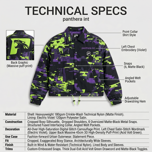 OEM Custom Heavyweight <b>Waterproof</b> Nylon Glitch <b>Camo</b> Streetwear Windbreaker Cropped Coach <b>Jacket</b> Front Logo for Men 3XL Wholesale - Product Image 5