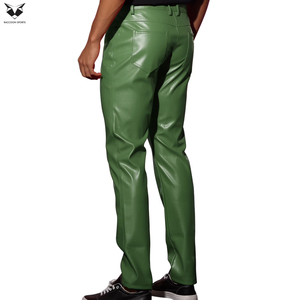 Good Supplier New Arrival Trendy Product Club Party Wear High Quality Skinny Fit <b>Shiny</b> Zippered <b>Slim</b> Fit Faux Leather Pants - Product Image 3