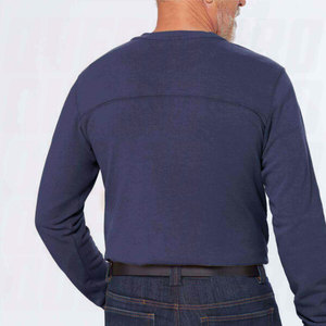 Camiseta Henley Premium de Manga Larga para Hombre, 100% Algodón, con Logotipo Personalizado, Camiseta Lisa Transpirable, Suave, Casual, Ajustada, Duradera - Product Image 5