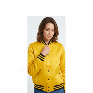 Blouson Bomber Femme Sur Mesure, Tendance et Sexy, en Satin avec Boutons sur le Devant, Imperméable, Écologique, Coupe-Vent, Grandes Tailles, Automne Hiver - Product Image 4