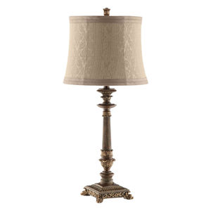 Juego de 2 Lámparas de Mesa con Base de Resina Bronce Envejecido y Detalles Ornamentados, Lámpara de Consola para Sala de Estar, Dormitorio, Comedor, Mesa Auxiliar - Product Image 1