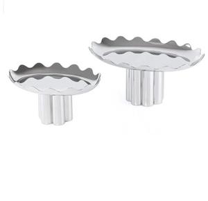 Vajilla Ecológica para Bodas y Cenas en Casa, para Decoración de Mesa, Servicio de Alimentos, Bandeja de Metal con Acabado Brillante y Soporte, Diseño Exclusivo - Product Image 1