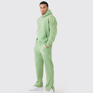 Ensemble de survêtement homme personnalisé avec logo, coupe slim, en coton, avec sweat à capuche et pantalon de jogging, en polaire, tailles XXL/XL, idéal pour l'hiver, avec option OEM - Product Image 1