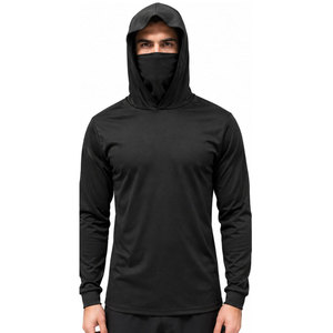 Sweat à capuche de pêche pour homme avec cache-cou intégré et manches en tissu à séchage rapide anti-UV pour la canoë ou la pêche à la ligne, protection UPF 50+, grandes tailles - Product Image 2