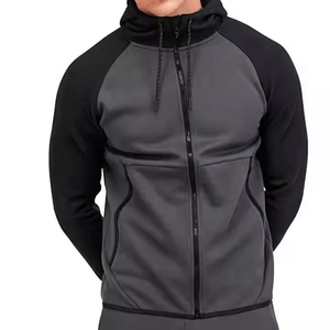 Ensemble de survêtement pour homme avec logo personnalisé, respirant, léger, pour le sport d'hiver, en coton, avec fermeture à cordon, sweat-shirt et pantalon de jogging - Product Image 3