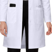 Blouse de laboratoire unisexe blanche à manches longues, blouses de laboratoire médicales pour étudiants, uniforme pour la science, blouse blanche pour femmes pour l'hôpital