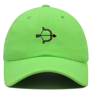 Gorra de Béisbol Verde de 6 Paneles con Logotipo Bordado de Arco y Flecha, Unisex, Casual, de Algodón, Ajustada, para Adultos, para Actividades al Aire Libre - Product Image 1