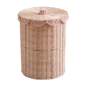 Panier de rangement rond tressé de qualité supérieure pour chambre d'enfant, meuble de chambre de bambin en rotin, coffre de rangement pour jouets et couvertures - Product Image 2