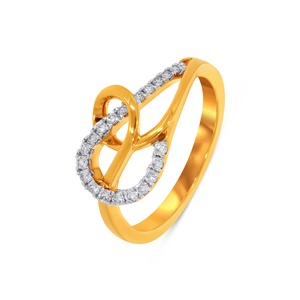 Bague de luxe en acier inoxydable plaqué or 18 carats avec nœud infini et diamants CZ pour femme, bijou de mode pour fiançailles et promesse - Product Image 1