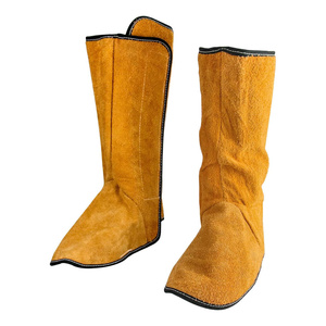 Protège-jambes en cuir de vachette ignifuge pour soudeurs, vêtements de sécurité avec guêtres, protection industrielle pour le travail - Product Image 1