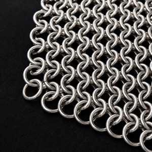 <b>Silver</b> Plated Stainless Steel Chainmail Top and <b>Skirt</b> Set Fashion Armour Irregular Shape Welded Metal Craft - Product Image 5