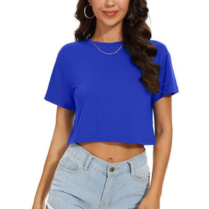 Camiseta Corta de Moda para Mujer, Cuello Redondo, Cómoda, Ligera, Informal, para Viajes y Uso Diario - Product Image 4
