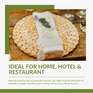 Premium Handmade Bohemian Design <b>Round</b> Water Hyacinth Eco-Friendly Placemat Natural <b>Table</b> Accessory - Product Image 5