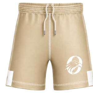 Ensemble de rugby blanc beige à manches courtes, maillot de rugby à col rond avec motif, short à cordon de serrage, vêtements de sport pour équipe athlétique - Product Image 4