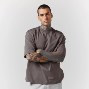 Custom Logo 260GSM Heavy Weight <b>Box</b> Fit Tshirt 100% Cotton <b>Drop</b> Shoulder Oversized Cropped Boxy Plus Size T Shirts for Men - Product Image 4