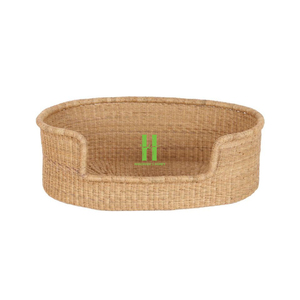 High Quality Customized OEM Indoor Cat <b>Bed</b> Handmade Rattan Cotton Pet Cage Animal Pattern Snap Button Belt Direct Wholesale HNH - Product Image 3