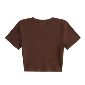 เสื้อครอปท็อปผู้หญิงแบบแห้งเร็ว ผลิตจากผ้าฝ้าย 100% ออกแบบตามสั่ง ขายส่ง - Product Image 3