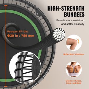 Trampolino Fitness Pieghevole da 40 Pollici, Mini Rebounder Stabile e Silenzioso con 4 Leve, Carico Massimo 330 libbre, Trampolino per Esercizi - Product Image 3