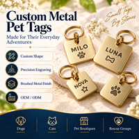 Vente en gros de médailles personnalisables en métal doré pour animaux de compagnie, gravées, style européen et américain, pour cadeaux d'anniversaire et de fêtes, pour l'exportation