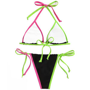 GHULAM GOODS SPORTS Ensemble bikini 2 pièces personnalisable pour femme en Spandex/Nylon, anti-UV, respirant, imperméable, séchage rapide, logo frontal - Product Image 2