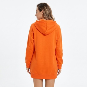 Custom Women's Extra <b>Long</b> <b>Hoodie</b> Cotton Fleece Sweatshirt Oversized Casual Streetwear Private Label Wholesale Manufacturer - Product Image 3