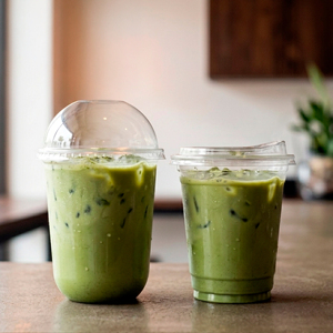 QUANG QUAN Clear Single Wall Round PP/PET Plastic <b>Cup</b> with Lid for Iced Matcha Coffee Tea <b>Cold</b> Drinks - Product Image 1