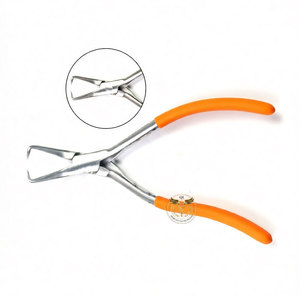 Pince à micro-anneaux légère en acier inoxydable doré, réutilisable, avec poignée antidérapante, pour extensions capillaires et sertissage de perles - Product Image 5
