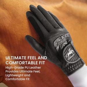 Protection des mains antidérapante Sports de plein air confortable unisexe cuir Polo hiver coupe-vent imperméable professionnel gants d'équitation - Product Image 2