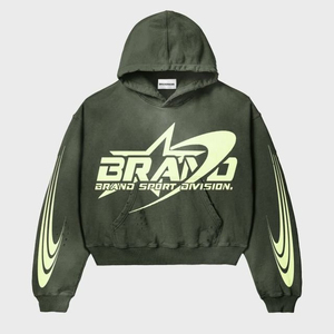 เสื้อฮู้ดดี้ผู้ชายแบบสั่งทำขายส่ง ผ้าเฟรนช์เทอร์รี่หนา 400gsm ซักแบบ Stone Washed สองชั้น ผ้าฝ้าย 100% - Product Image 2