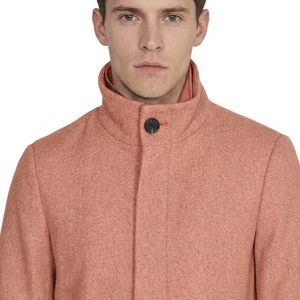 Veste longue d'hiver pour homme, col montant, style minimaliste, décontractée, manches longues, fermeture boutonnée, poches latérales - Product Image 5