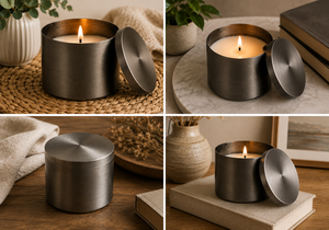 Falah International - Lata de Metal de Lujo para Velas con Tapa, Recipiente Recargable para Cera de Soja, Frasco de Vela Perfumada Premium para Decoración del Hogar 2026 - Product Image 4