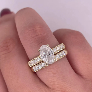 Bridal Oval Cut Lab Grown Diamond Ring Bridal Oval Cut Lab Grown Diamond Ring for her - Product Image 3
