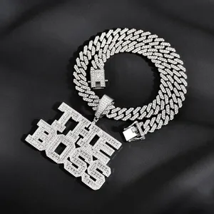 <b>Custom</b> Iced Out Baguette <b>Name</b> Pendant Gold Finish VVS Moissanite Personalized Hip Hop Statement <b>Necklace</b> Jewelry for Men Women - Product Image 3
