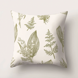 Funda de Cojín de Lino con Estampado de Follaje para Sofá, Sala de Estar y Patio Exterior - Product Image 2