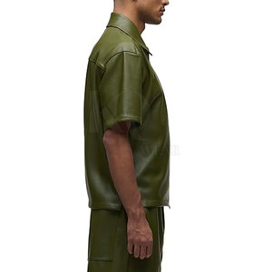 Camisas de cuero para hombre, tela duradera de alta calidad, adecuadas para oficina, fiestas informales y uso diario. - Product Image 2