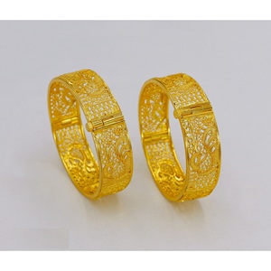 Brazaletes chapado en oro de diseñador de moda latón puro brazaletes anchos conjunto de joyería de Dubái para mujeres con el mejor precio pulsera - Product Image 5