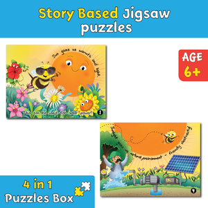 Ensemble de puzzles solaires personnalisés avec 4 puzzles et 1 livre d'activités (200 pièces) - Product Image 1