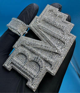 Custom Name Chain Iced Out Moissanite Diamond Pendant Hip Hop Necklace Silver Giftv - Product Image 1