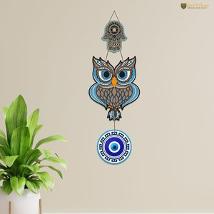 Escultura de Pared de Madera MDF con Forma de Búho Feng Shui para Decoración Espiritual de la Sala de Estar del Hogar - Product Image 2