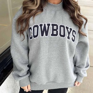 Tennessee OEM <b>Mock</b> <b>Neck</b> Crew <b>Neck</b> Cotton Fleece Pullover Women Men Ladies Unisex Polka Dot Gingham Patch Embroidery Tackle Twill - Product Image 4