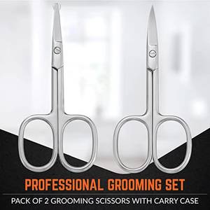 Ciseaux à cuticules en acier inoxydable avec poignée ronde, ensemble d'outils de manucure portables dans un étui blanc - Product Image 5